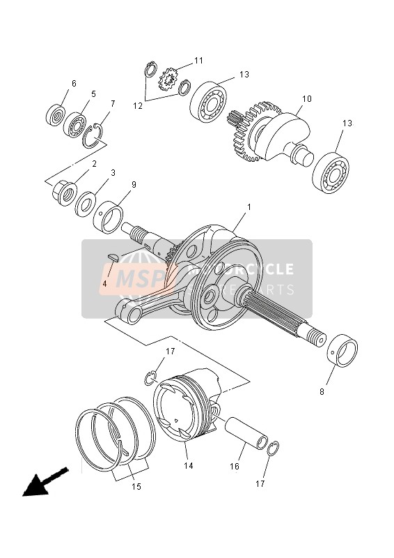 Yamaha YP400RA 2015 Crankshaft & Piston for a 2015 Yamaha YP400RA